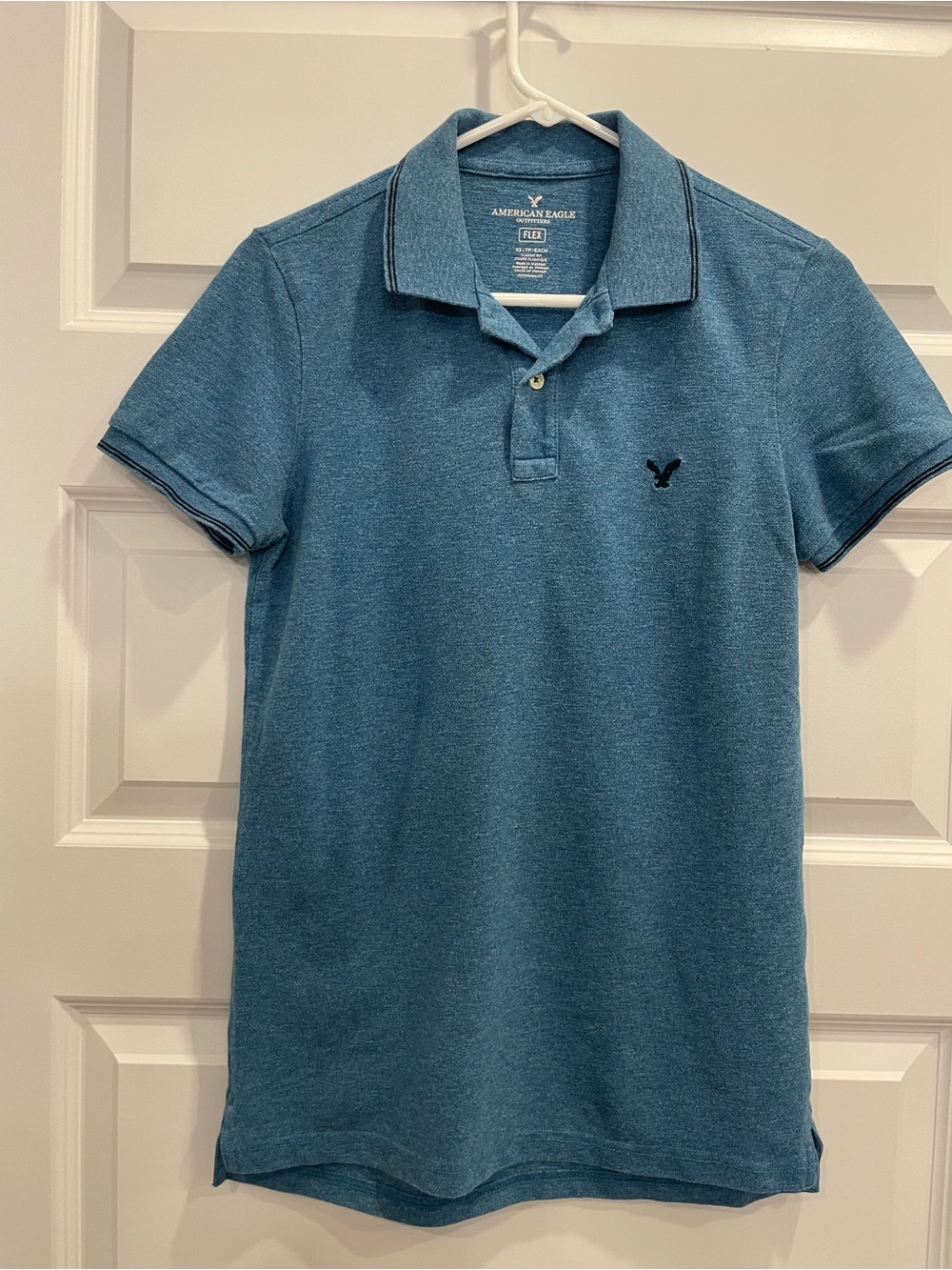 American Eagle Outfitters Men’s Teal Polo Shirt with Contrast Trim